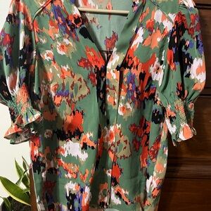 Floral Green Women's Top